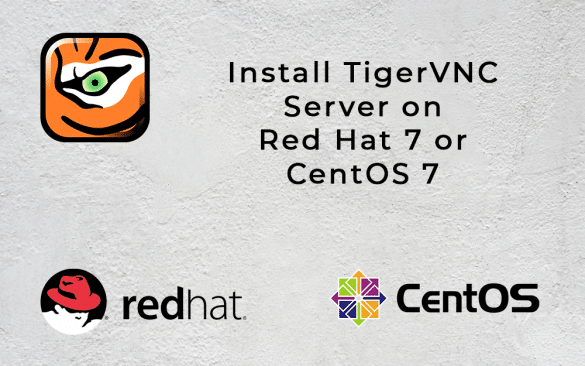Concept image showing tigervnc and redhat centos logos