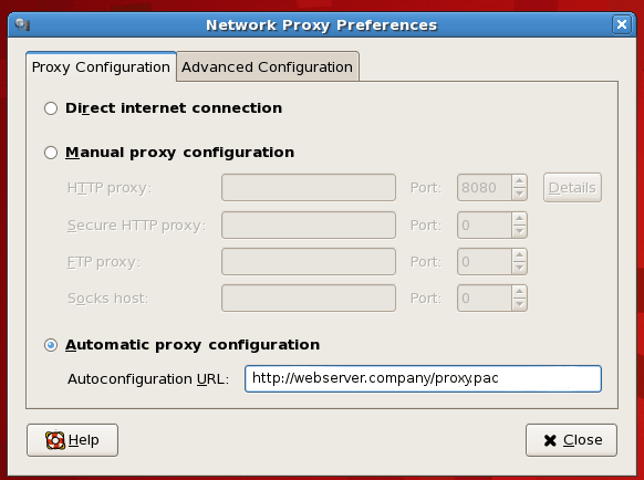 HTTP proxy configuration on Windows 7