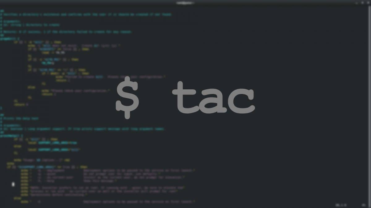 tac Command – Cat a File in Reverse Order