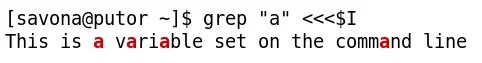 grep pattern from a variable using here string