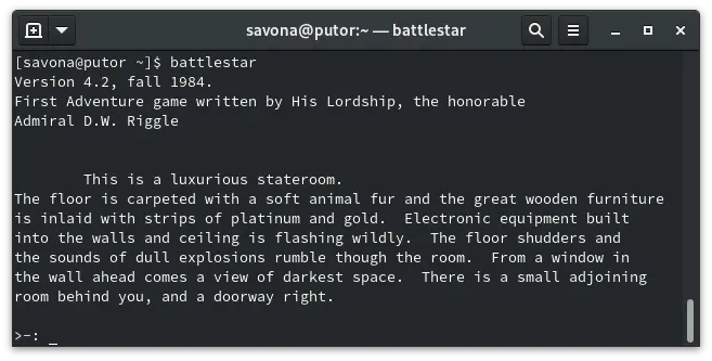 battlestar Linux text based adventure game on the command line
