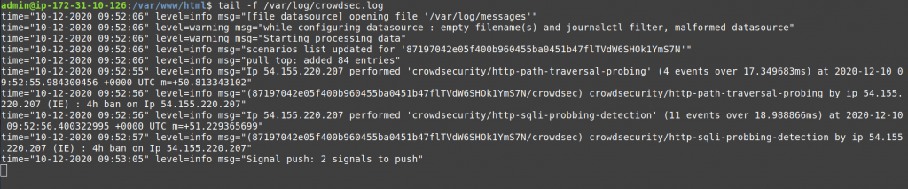 crowdsec logs