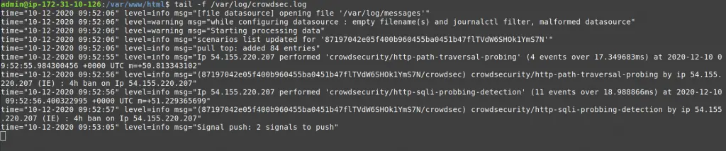 crowdsec logs