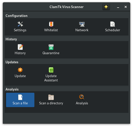 ClamTk Virus Scanner Dialog with ClamAV